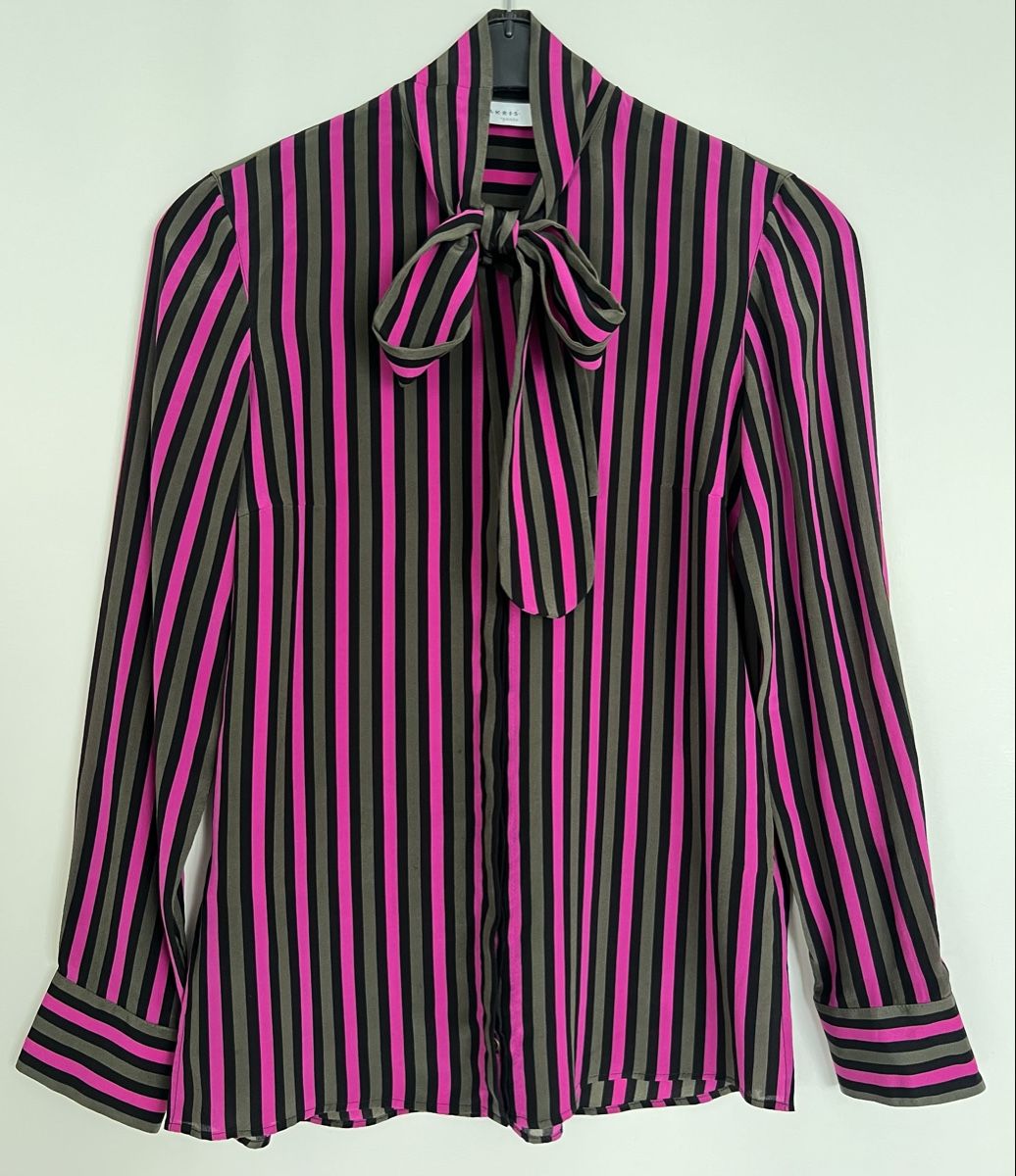 Akris Camicette: Akris punto Bluse gestreift 100% Seide Grösse 38 – Nuovo (secondo la descrizione) da Uster venduto da Family_Boutique