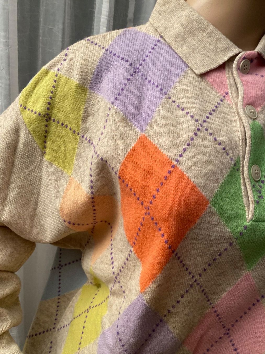 Benetton Pullover & Sweatshirts: Extravaganter BENETTON Rhomben Pullover, pastell, M/L – Neu (gemäss Beschreibung) aus Winkel von ferrari2022 3
