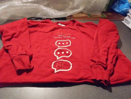 Pullover Grösse S, Bershka, rot/Aufdruck