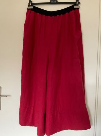 CHRISTA DE CAROUGE Leinen Hose Gr ca XL gem Masse, Rot
