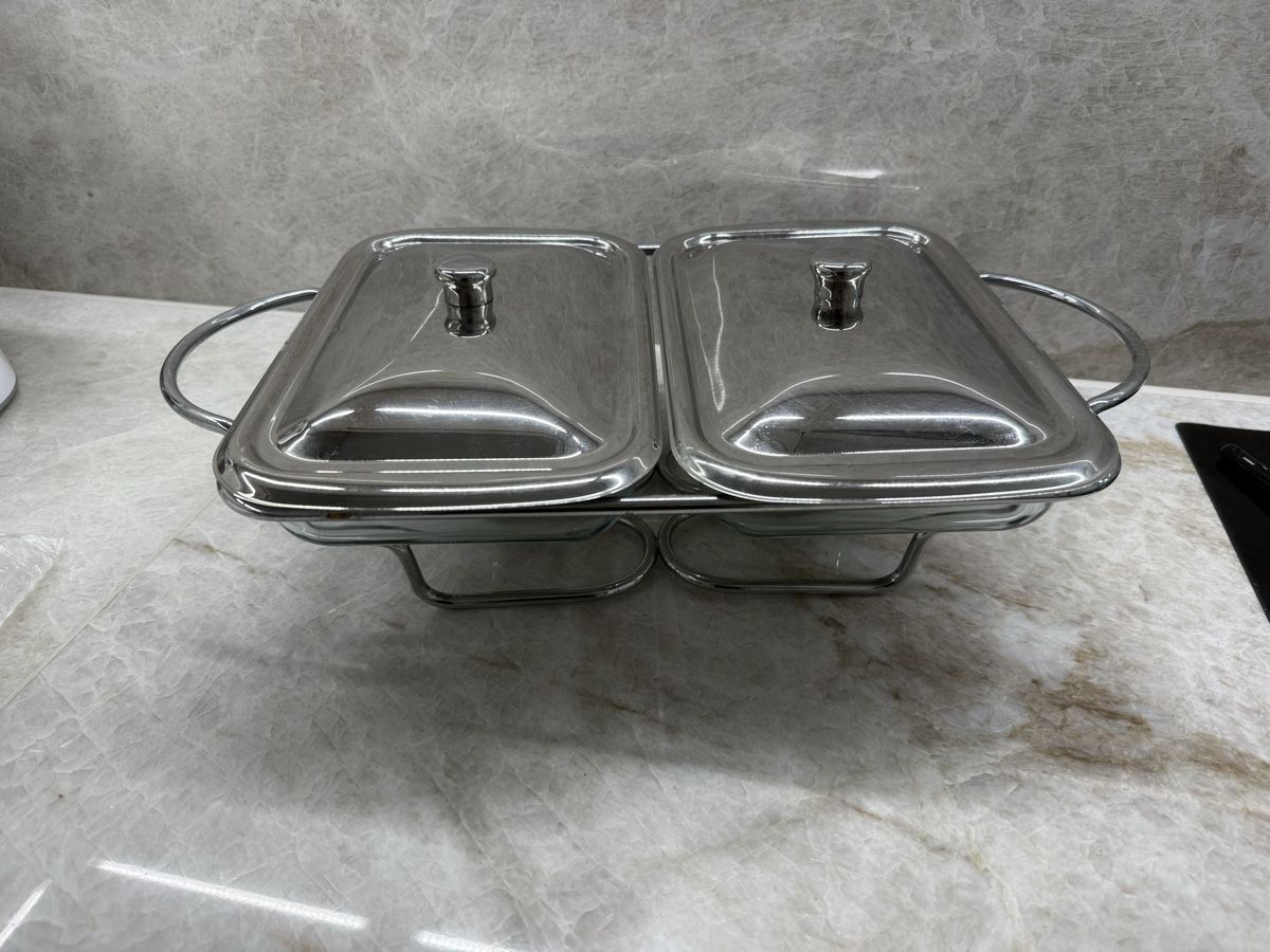 Cucine complete: Doppel Chafing Dish Edelstahl mit Glasbehältern neuwertig – Usato da Dübendorf venduto da cel_5zgz