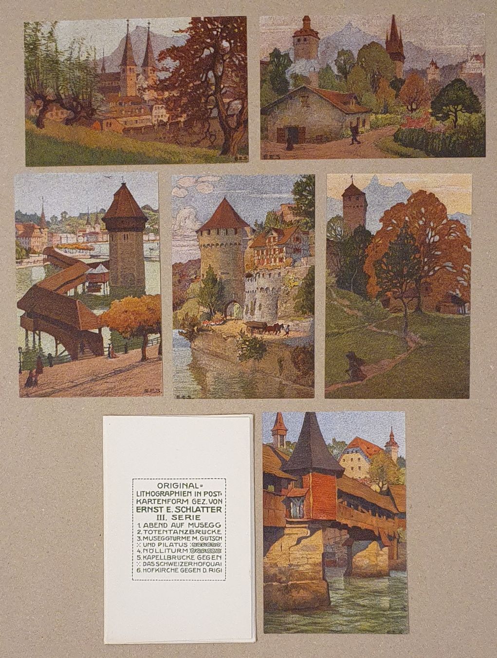 Cartoline postali: Original Luzern Lithographien von Ernst Schlatter – Usato da Kreuzlingen venduto da Rschweiz1