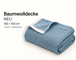 muselin Decke Multuch ca. 153 x 183 cm • NEU 100% Baumwolle