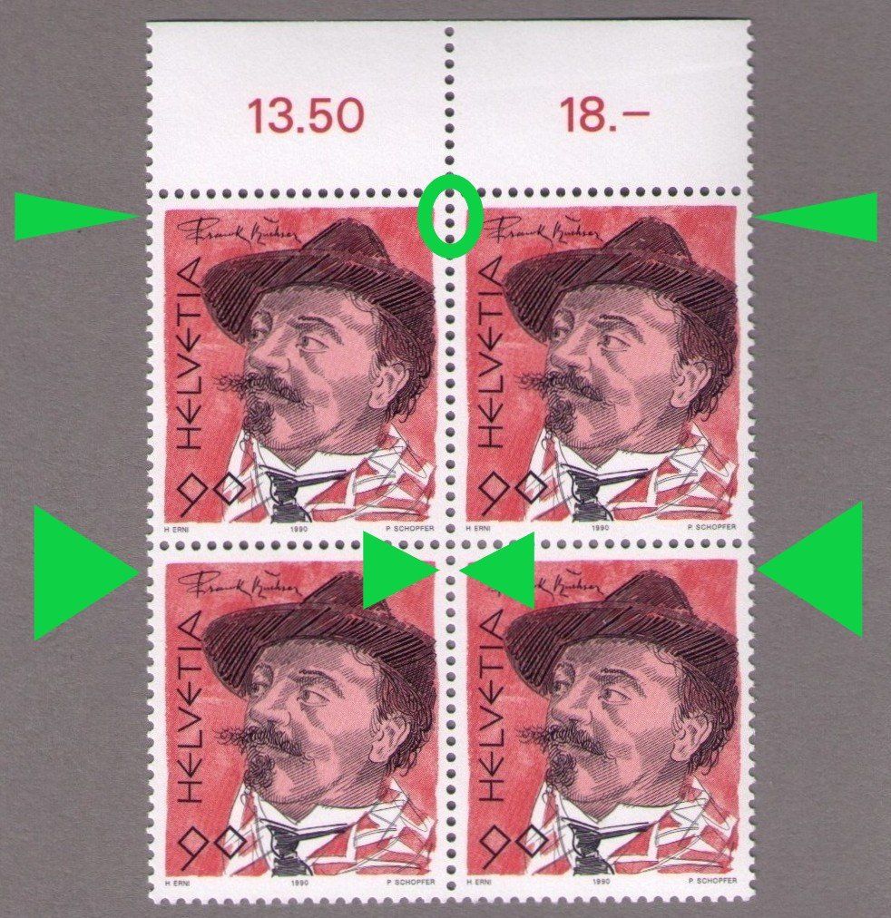 Tutti i francobolli: 1990_804_F. BUCHSER__Abart "SPITZER+BREITER ZAHN" !__VB ** – Nuovo (secondo la descrizione) da Marthalen venduto da Ch_quality