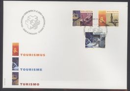 2000, FDC, Dauermarken Tourismus (Nr. 1000–1002)