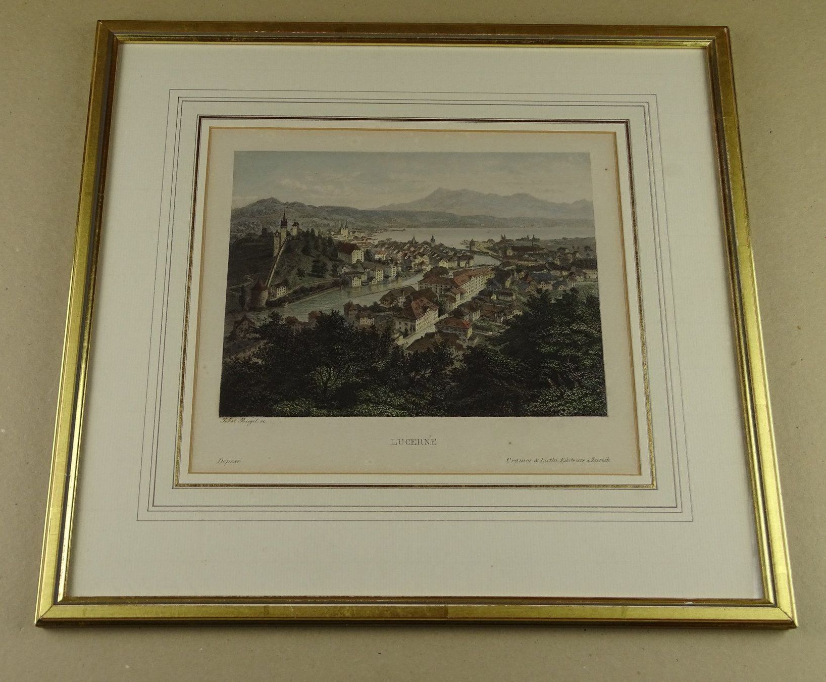 Stiche: LUZERN, STAHLSTICH UM 1850 – Gebraucht aus Grüningen von Kartensammler