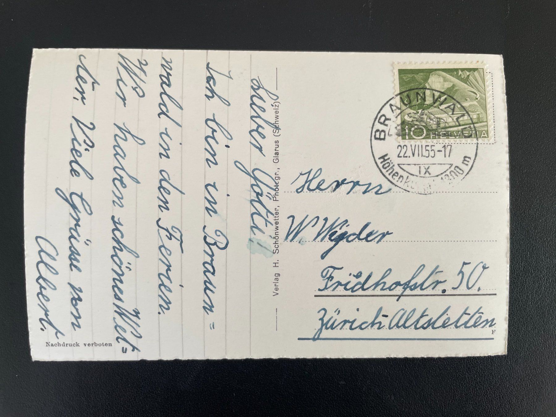 Ansichtskarten: AK GL Oberblegisee mit Glärnischkette – Gebraucht aus Thal von Danny82 1