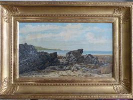 Lenoir 1887. XIX Jahrhundert. Seelandschaft. Öl auf Leinwand
