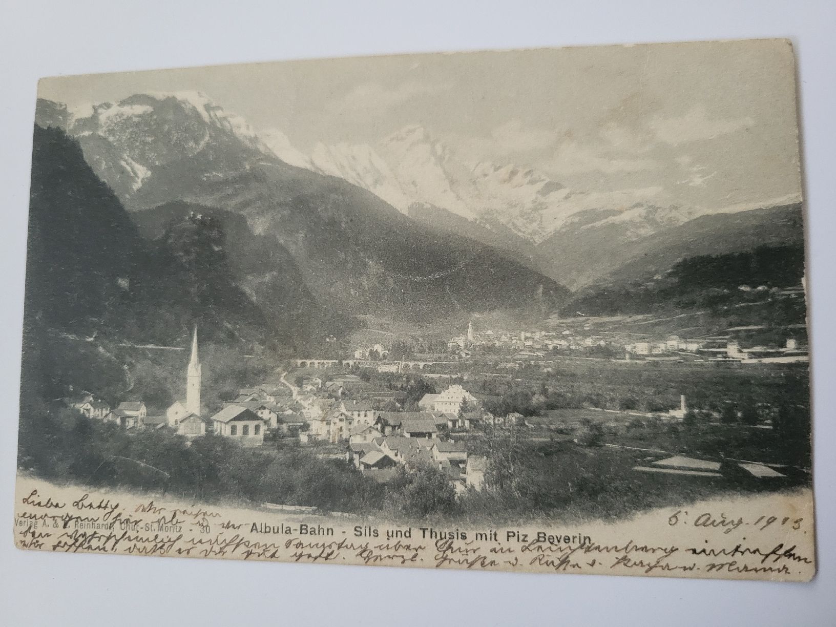 Cartoline postali: Ansichtskarte Albula-Bahn Sils  Thusis 1903 R3 – Usato da nunningen venduto da mic_88k2