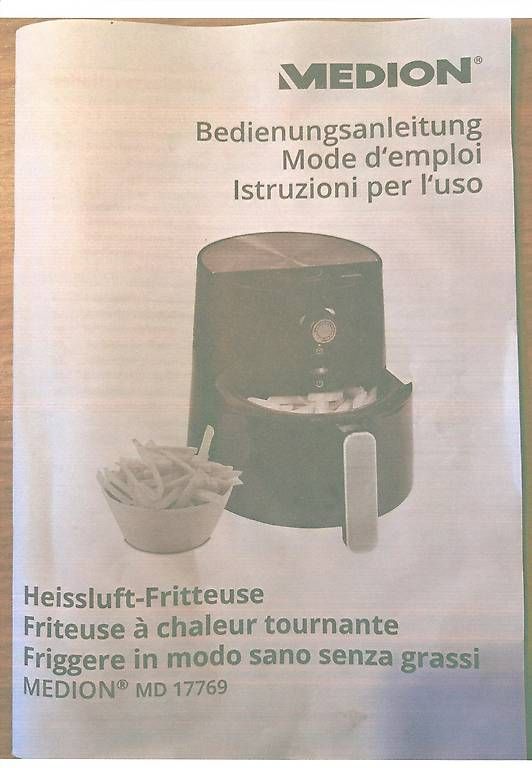 Küchengeräte: Heissluft-Friteuse Medion MD 17769 – Gebraucht aus Hefenhofen von monreich123 3