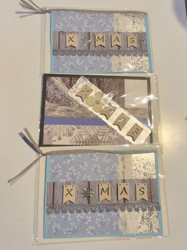 Cartes: 3er SET, Weihnachtskarten mit X-MAS Buchstaben – Neuf avec emballage d'origine à Nottwil par echtMOMO
