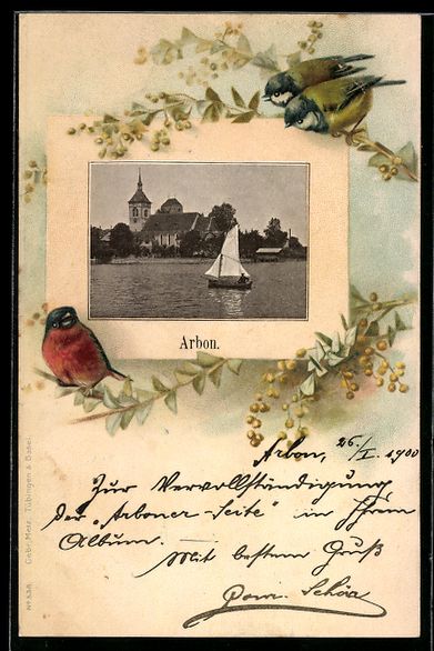 Cartes postales: AK Arbon, Kirche und Segelboot – D'occasion à Berlin par bartko-reher