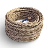 Textilkabel für Lampen JUTE, geflochten, Jute, 50 Meter