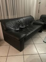 2 Ledersofas schwarz