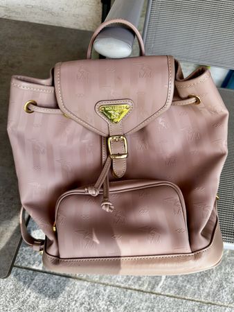 Mollersus Rucksack Leder Rosa guter Zustand