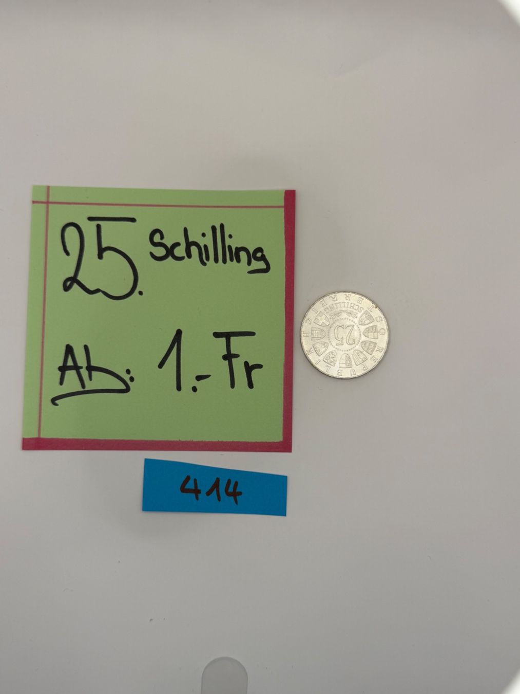 Toutes les monnaies: 25 Schilling Ab: 1.- Fr. – D'occasion à Engi par kasi09 1