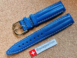 15mm  Leder Uhrenarmband blau, Uhrenband Ersatzarmband