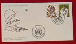 UNO GENF EINE ZUKUNFT FÜR FLÜCHTLINGE HANS ERNI FDC 1984