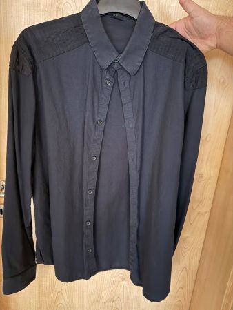 Chemise homme noire manches longues état d'occasion