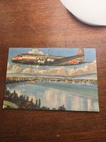 Carte postale TWA vintage - Avion au-dessus du lac Léman✈️