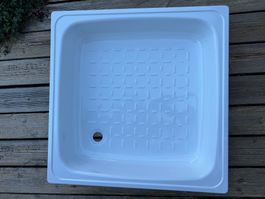 Duschwanne 80x80 cm aus robustem Stahl-Emaille – WEISS – NEU