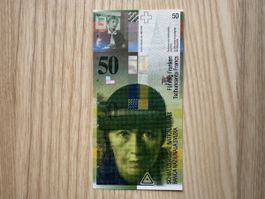 50 CHF Note - Schweizer Banknote, Top Zustand, Sammler