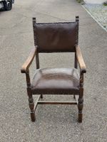Sessel braun Leder Holz Massiv guter Zustand