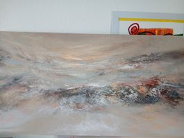 Acrylbild mit Sand-Texturen, Unikat,120x60cm