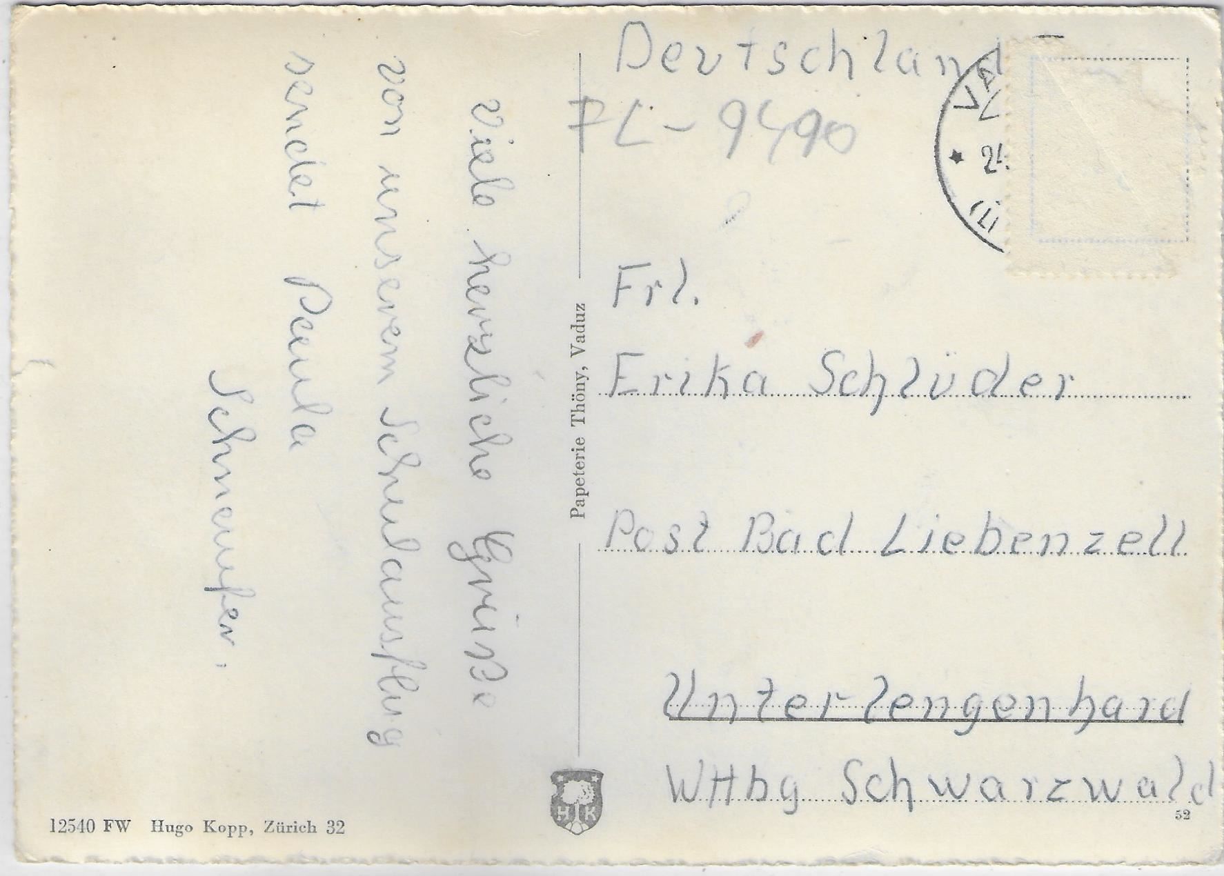 Cartes postales: Flugaufnahme Vaduz FL – D'occasion à Ettingen par Kartenplanet 1