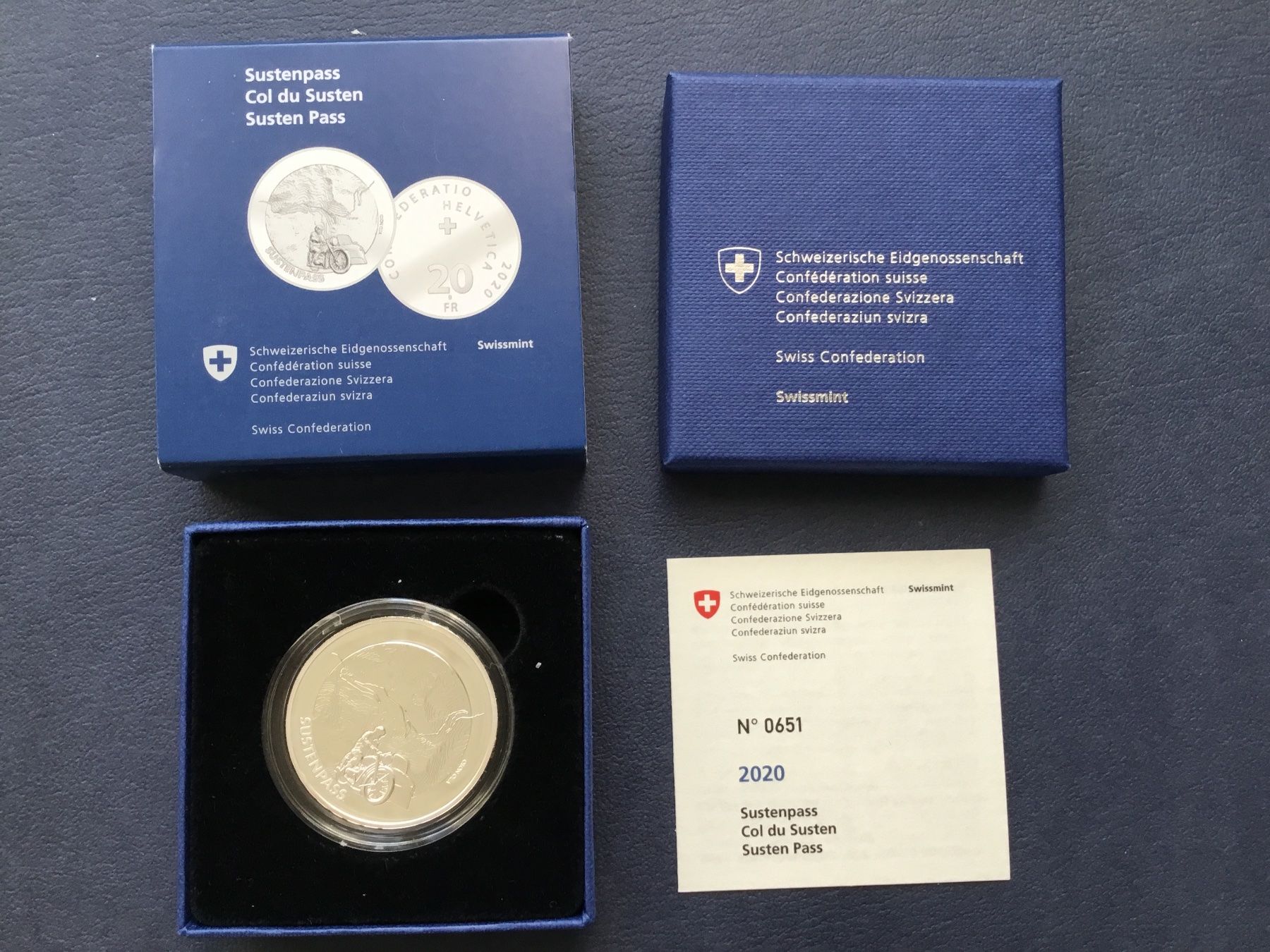 Tutti le monete: 20 Franken Silbermünze Sustenpass PP 2020 – Nuovo e nell'imballaggio originale da St. Margrethen SG venduto da alfapeugeot10 2