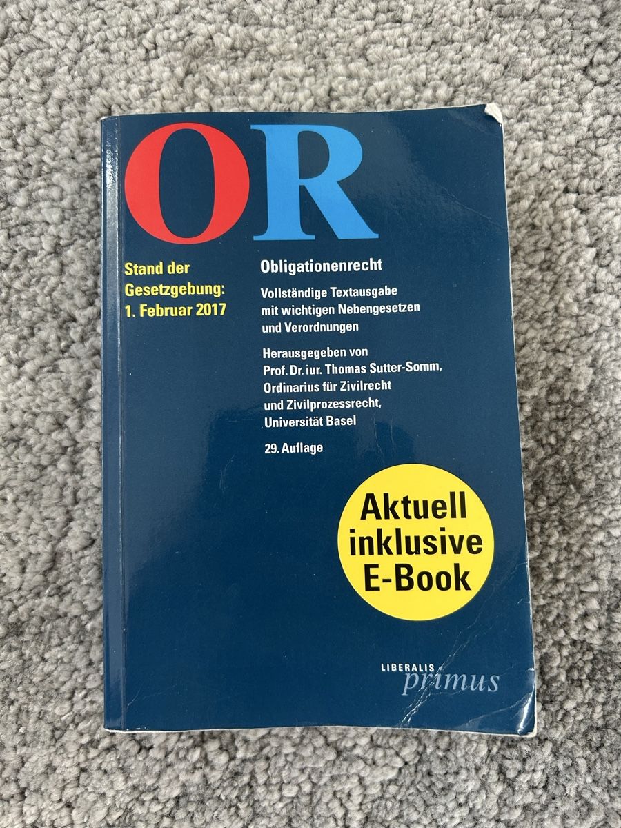Bücher: Gesetzbuch Obligationenrecht OR – Gebraucht aus Sempach Station von mal_pm8y