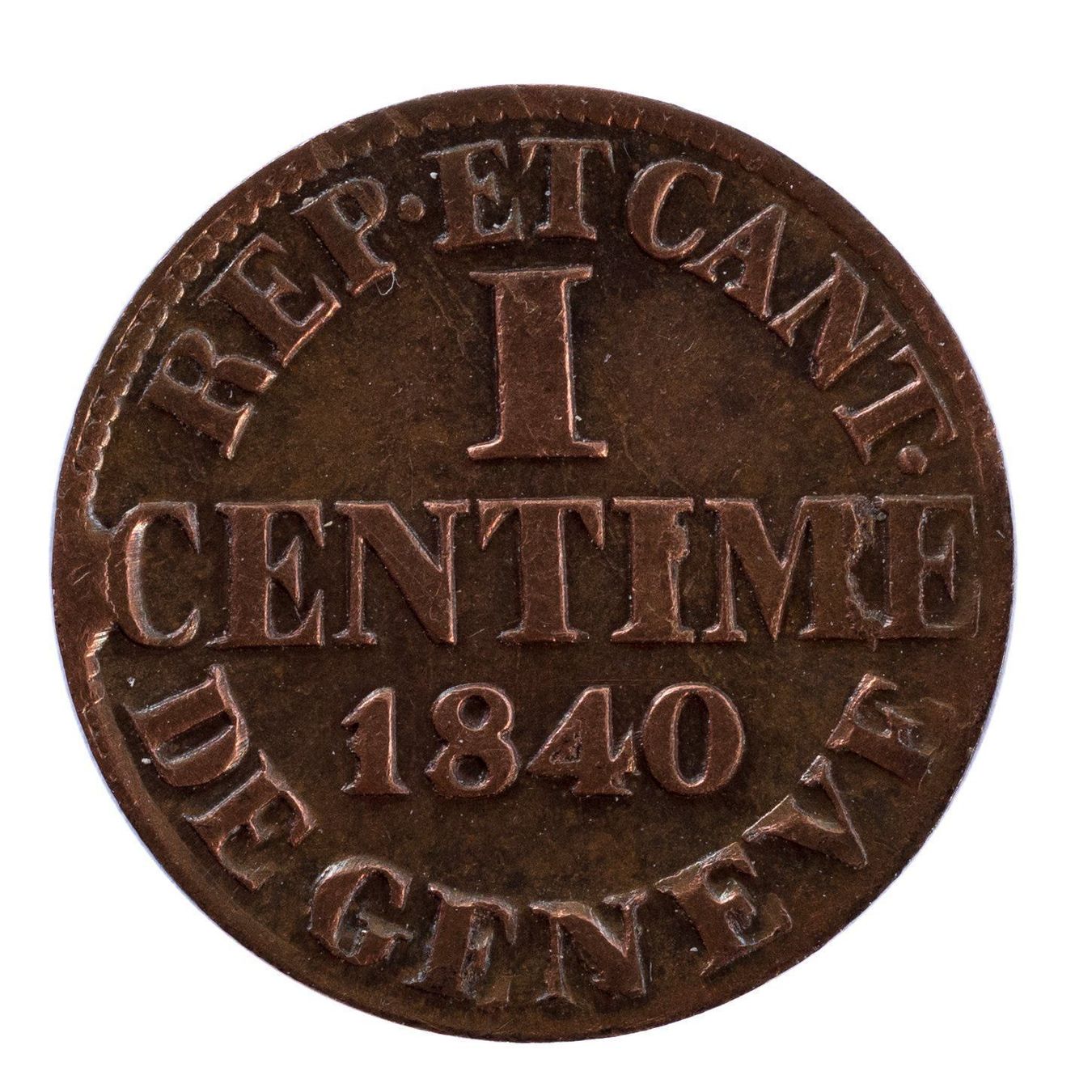 Tutti le monete: Genf - 1 Centime - 1840 – Usato da Rotkreuz venduto da Swiss-Coins 1