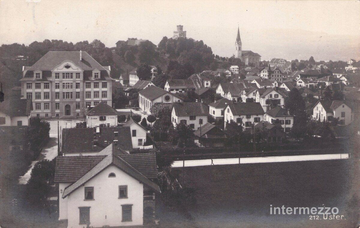 Ansichtskarten: Uster ZH // ca. 1910 Dorf Primarschulhaus – Gebraucht aus Basel von intermezzo12