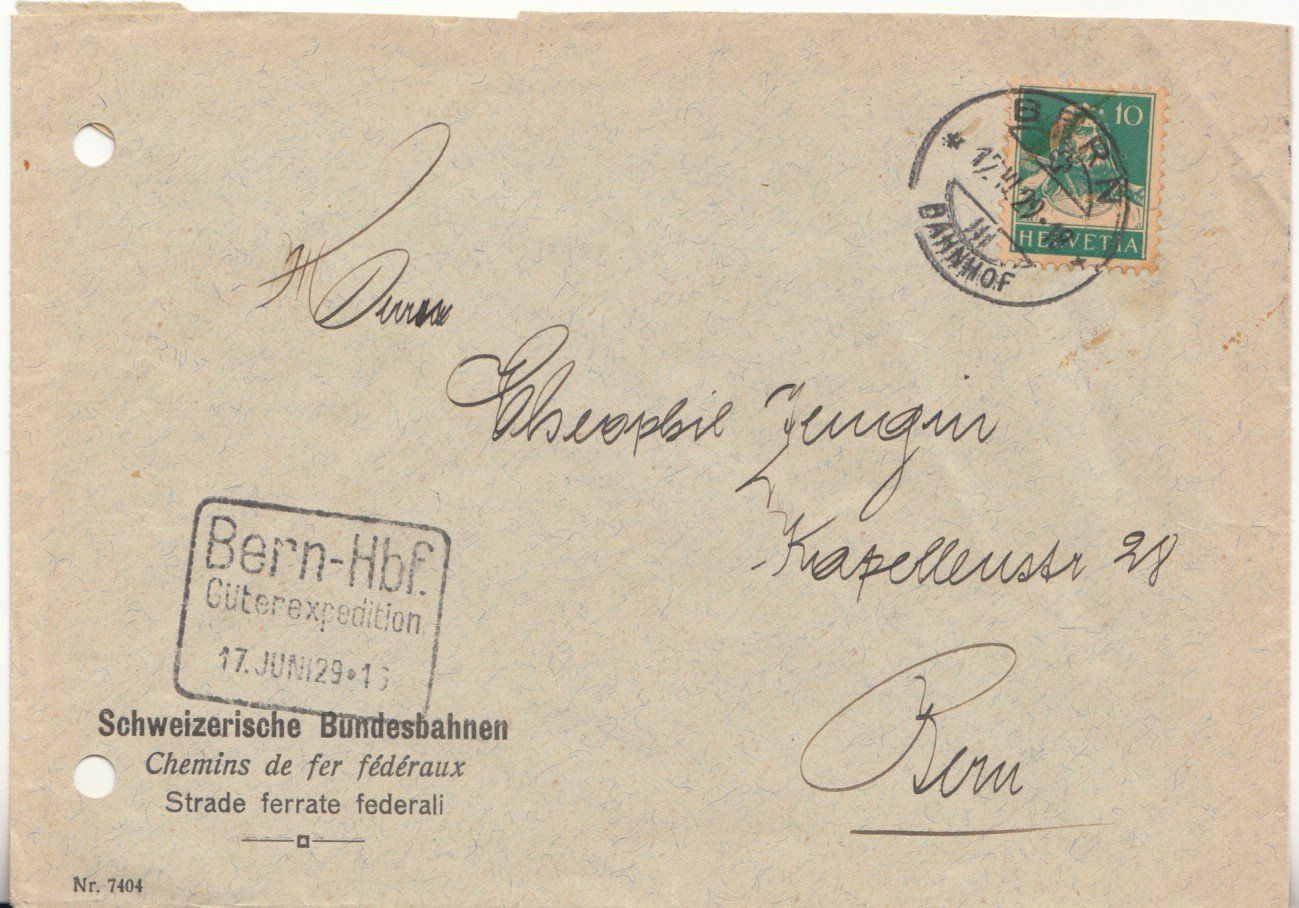 Tutti i francobolli: Stempel Bern-Hbf. Güterexpedition – Usato da Bürglen TG venduto da StampGraf