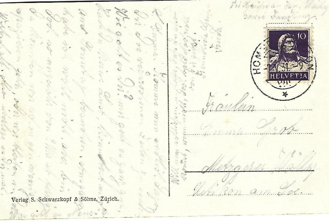 Cartoline postali: Hombrechtikon Dorfansicht – Usato da Wetzikon ZH venduto da Brulu100 1