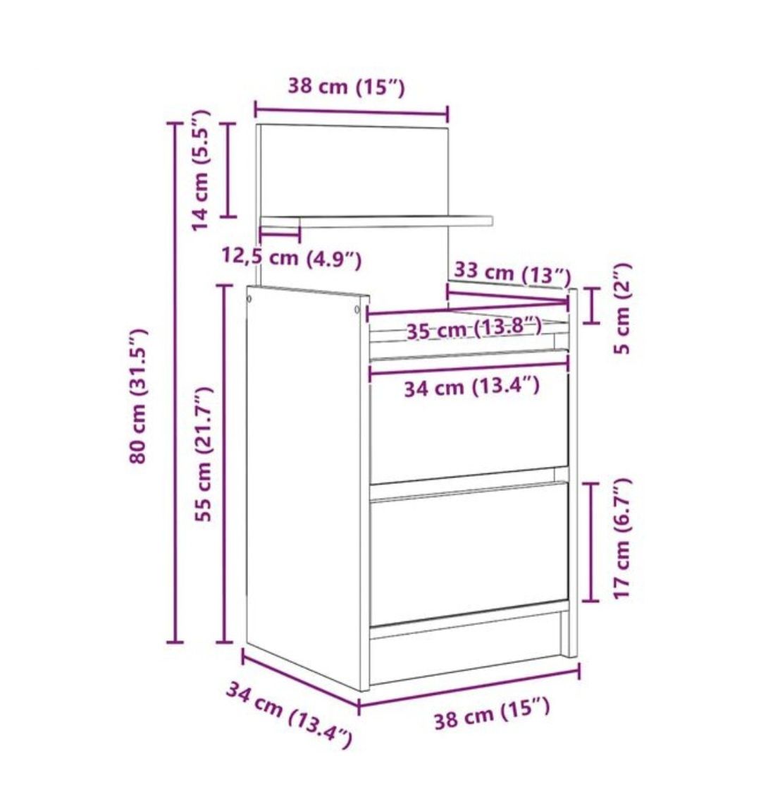 Comodini: 2 x Nachttische / Grey Oak – Usato da Schwerzenbach venduto da buebelle 5