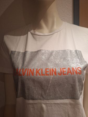 2 "Calvin Klein" Jeans T-Shirt Sommer - Gr M - Weiss u. Rosa