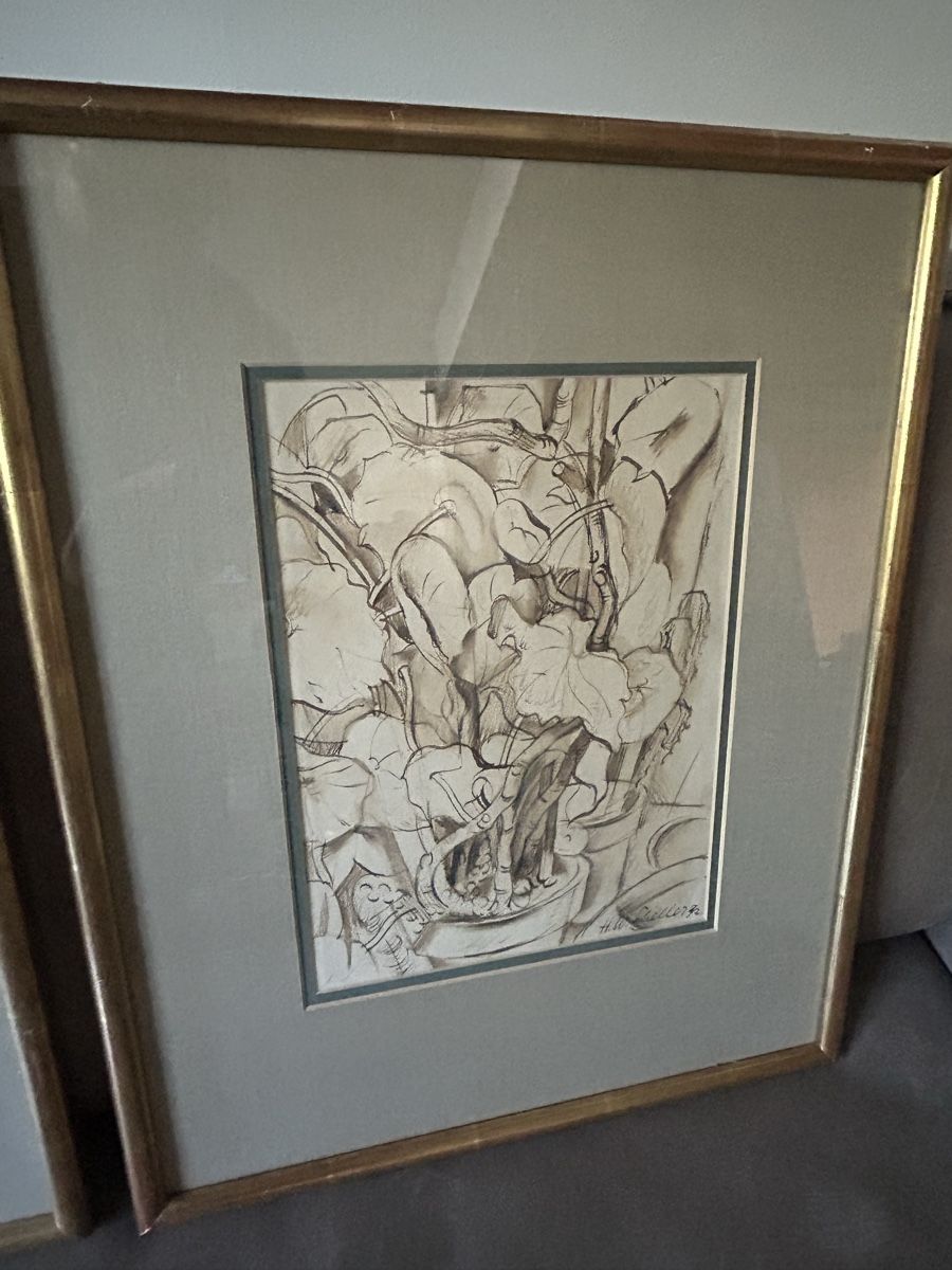 Gemälde: 3er Set Originale Zeichnungen, H.W. Scheller, gerahmt – Gebraucht aus Glarus von KunstWerkEr-LS87 3
