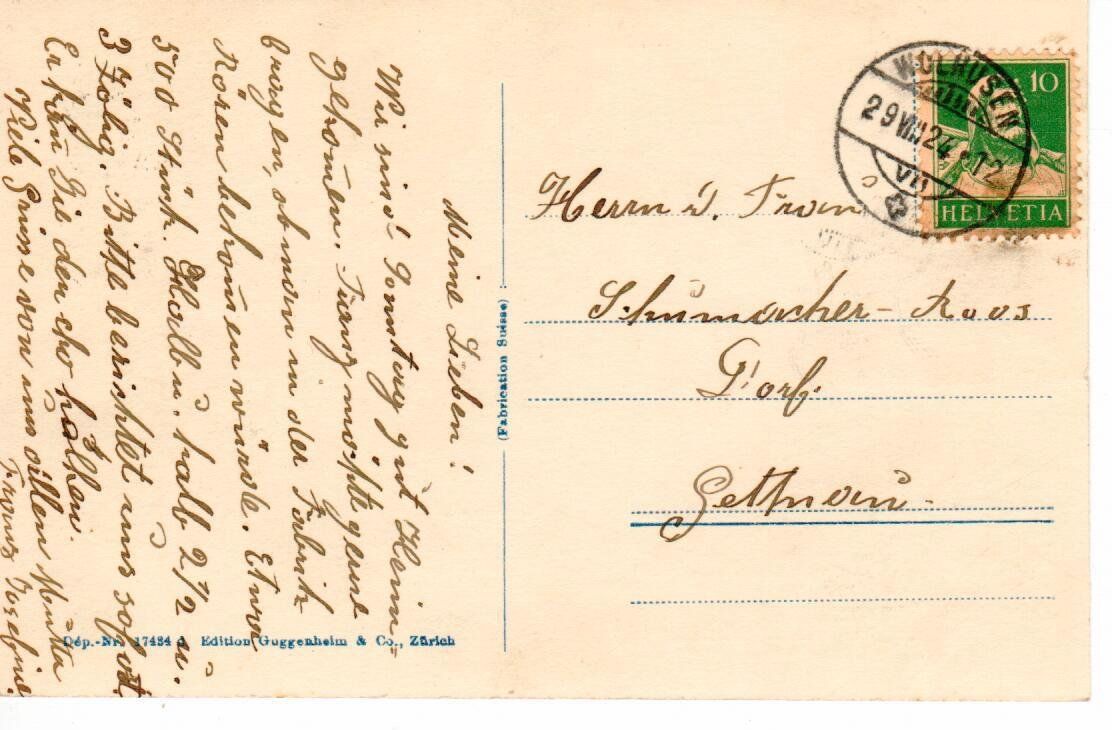 Cartoline postali: Schüpfheim LU  1924 – Usato da Wolhusen venduto da Curver9 1