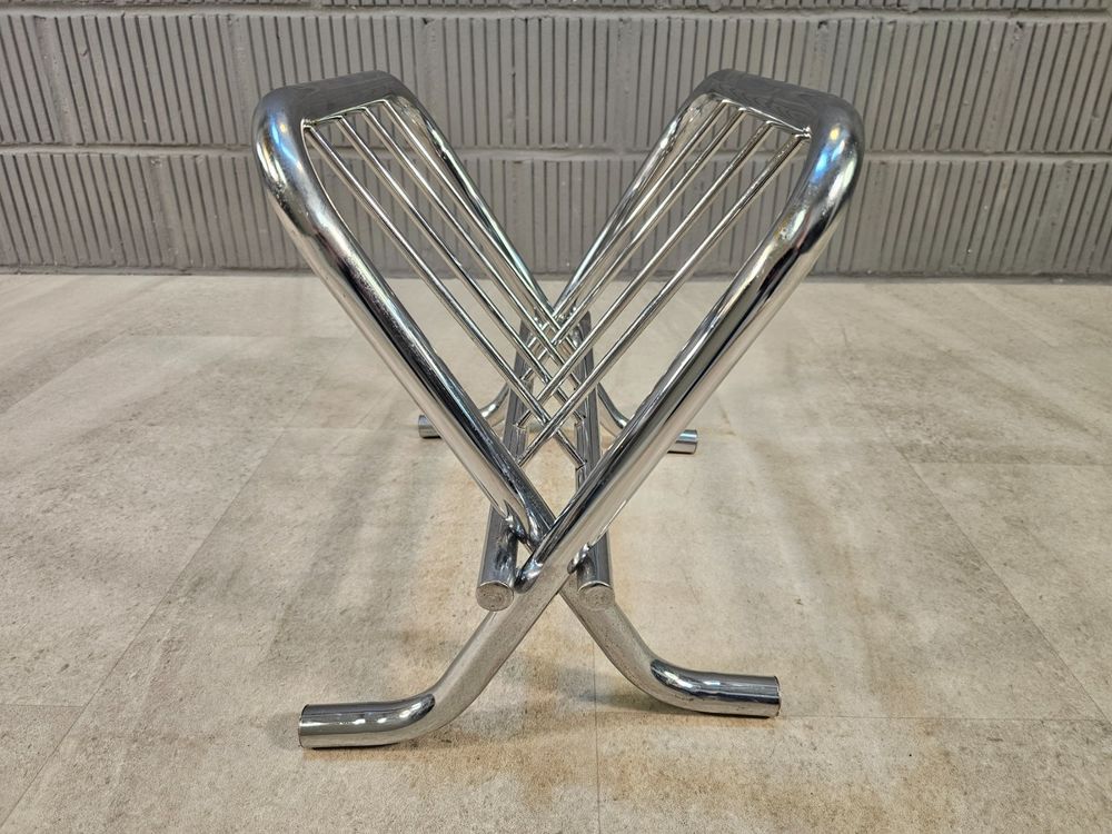 1980 Zack Folding Magazin Rack Bauhaus Chrom Zeitungsständer (Gebraucht ...
