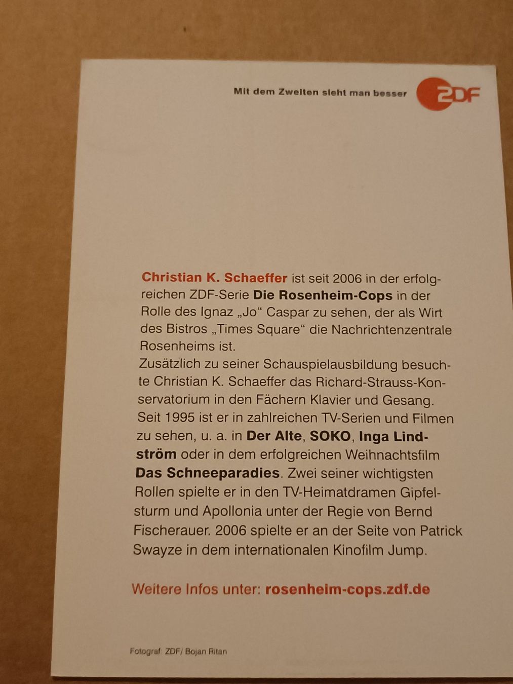 Autografi: Christian K. schaeffer - handsignierte Autogrammkarte – Usato da Menziken venduto da Artographs 1