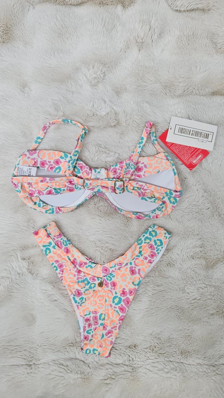 Costumi da bagno & Bikini: Bikini unbenutzt farbiges leoparden Muster – Nuovo e nell'imballaggio originale da Sevelen venduto da huebflieger 1