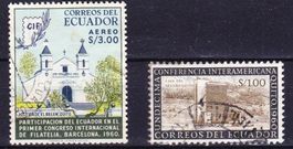 2 timbres  Equateur - 1960 - Obl.