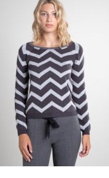 Cooler grau/silberner NAF NAF Zickzackpullover Gr M neu