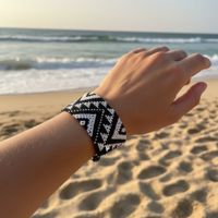 Black and White Beaded Bracelet - Stylish Accessory