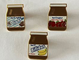 3 Toni Joghurt Pins, Sammler, Rarität