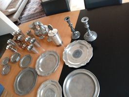 Zinn ca 9 Kg Vasen, Becher, Schalen etc.. ab 129.--Fr