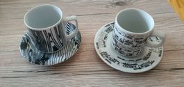 Sammeltassen Espresso schwarz-weiss Fabrikneu