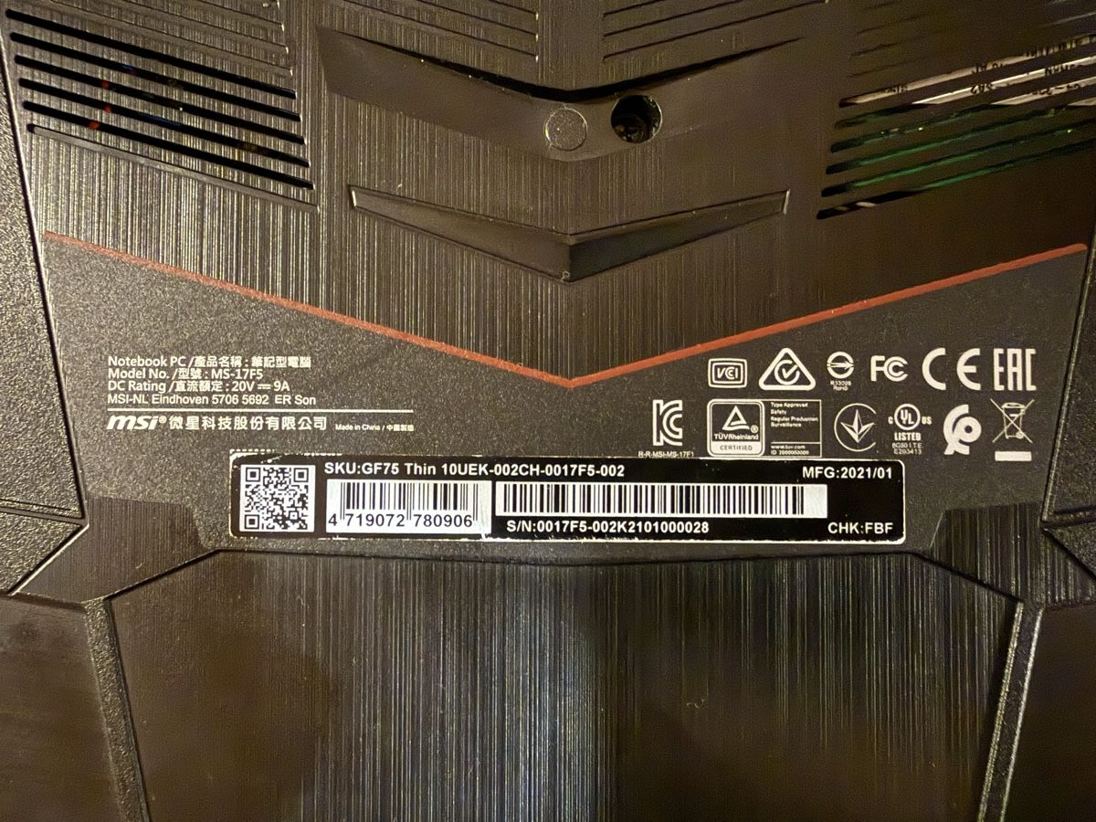 MSI Notebook: Gaming Laptop MSI GF75 Thin RTX 3060 – Usato da Elsau venduto da dan_655r 5
