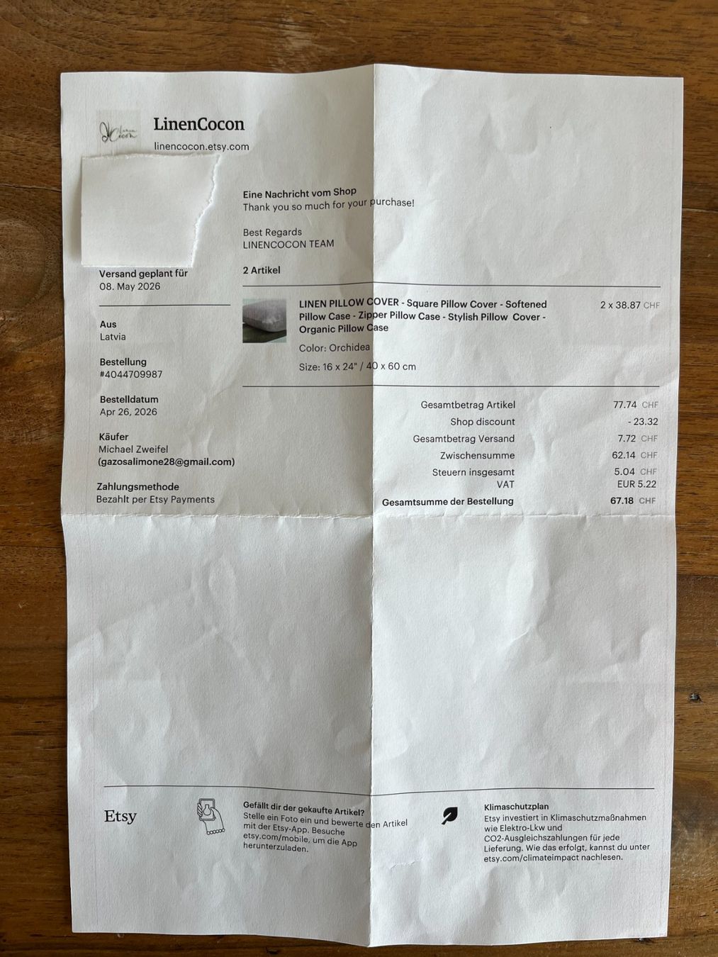Cuscini: 2 Sofakissenanzüge aus Leinen – Nuovo e nell'imballaggio originale da Uznach venduto da Pommes06 3